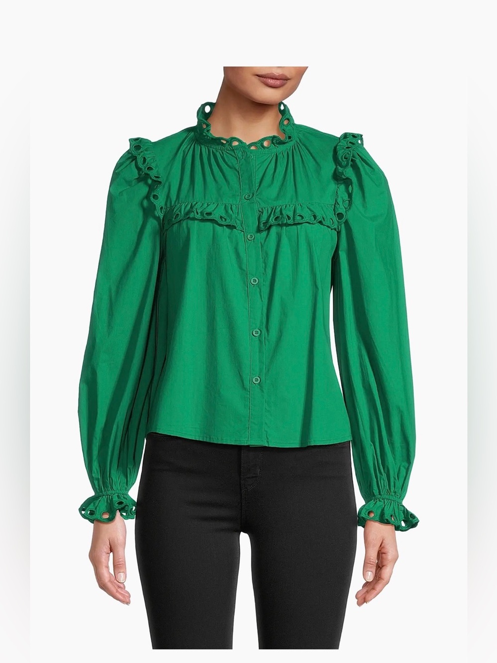 NWT- Stellah Eyelet-Trimmed Ruffle Size Medium